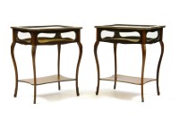 Lot 554 - A pair of inlaid mahogany bijouterie tables