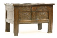 Lot 454 - A small 18th century oak coffer