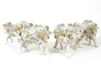 Lot 183 - A set of four Continental porcelain comports