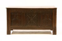 Lot 418 - An 18th century oak coffer