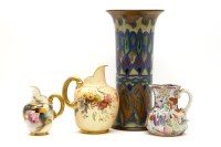 Lot 195 - A Royal Worcester blush ivory wall pocket and matching ewer