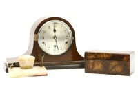 Lot 238 - An oak cased mantel clock