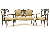 Lot 550 - An Edwardian mahogany suite