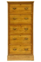 Lot 551 - An Edwardian satinwood Wellington style chest