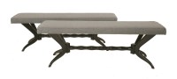 Lot 340 - A pair of Italian ebonised benches