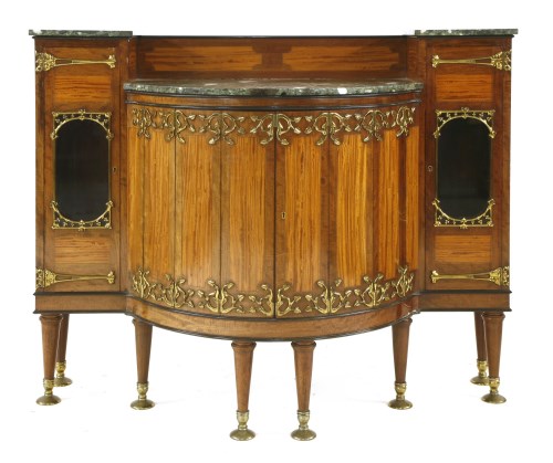 Lot 8 - A rare mahogany and satinwood cabinet