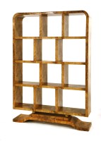 Lot 179 - An Art Deco-style burr elm room divider or open wall shelves