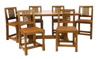 Lot 147 - A Robert 'Mouseman' Thompson oak dining table