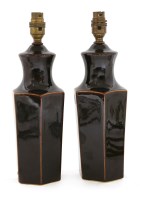 Lot 61 - A pottery baluster vase table lamp