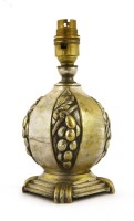 Lot 270 - A French silvered table lamp base