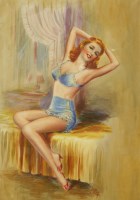 Lot 283 - E Ray (20th century)
TWO ADVERTISING STUDIES
30 x 34cm and 30 x 44cm