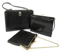 Lot 420 - A vintage lizard skin clutch handbag