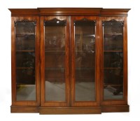 Lot 459 - A large break front mahogany book case