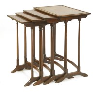 Lot 455 - A mahogany and boxwood strung Quartetto nest of tables