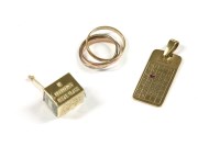 Lot 227 - A 9ct gold calendar pendant