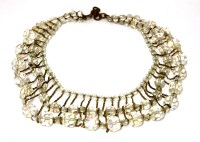 Lot 333 - A Christian Dior three-tier and faceted 'Aurora Borealis' crystal necklace