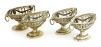 Lot 129 - A matched set of four George III silver salt cellars