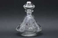 Lot 143 - A 1930s Czech faceted glass decanter and stopper