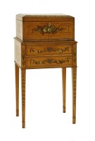Lot 559 - An Edwardian satinwood and painted casket on stand