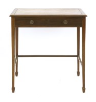 Lot 401 - A mahogany leather topped side table