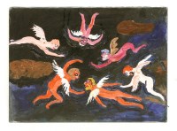 Lot 298 - FRED YATES (1922-2008)
BEARDED ANGELS
Oil on canvas