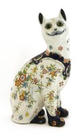 Lot 10 - A French faience pottery cat