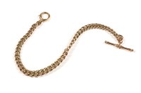 Lot 10 - A 9ct gold hollow curb link Albert
