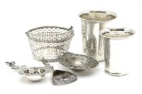 Lot 104 - A Dutch silver pierced swing handled sweet meat dish