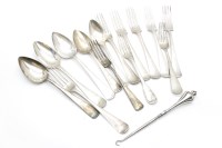 Lot 106 - A set of three Dutch silver table forks