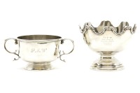 Lot 134 - A hallmarked silver miniature monteith