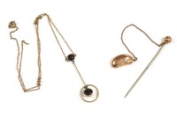 Lot 35 - A gold hollow stick pin