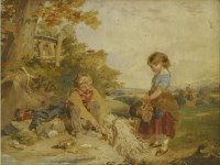 Lot 296 - John Henry Mole (1814-1886)
THE GLEANERS
Signed and inscribed verso