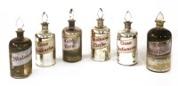 Lot 343 - SIX SILVERED HERBALIST'S JARS