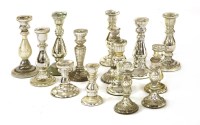 Lot 423 - FOURTEEN SILVERED CANDLESTICKS