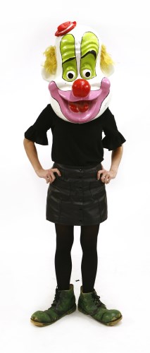 Lot 21 - A CLOWN HEAD AND BOOTS
late 20th century