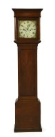 Lot 355 - A 19th century oak eight day longcase clock