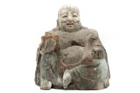 Lot 236 - A carved softwood Buddah