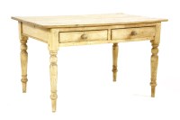 Lot 385 - A pine two drawer table