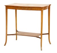 Lot 457 - A Regency satinwood and painted two-tier occasional table