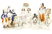 Lot 219A - Five Staffordshire flat backs