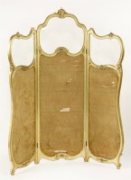 Lot 486 - A French carved giltwood three-leaf screen