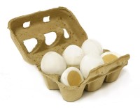 Lot 367 - HALF A DOZEN MARBLE EGGS