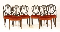 Lot 479 - A set of six (including two elbow) 19th century Hepplewhite design dining chairs