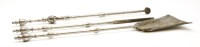 Lot 228 - A set of three George III steel fire tools