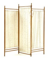 Lot 444 - A late Victorian pitch pine two fold screen