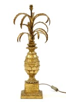Lot 449B - A gilt metal and wood pineapple form table lamp