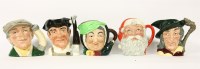 Lot 229 - Five large Royal Doulton character jugs