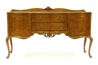 Lot 369 - An Epstein burr walnut Queen Anne style serpentine front sideboard
