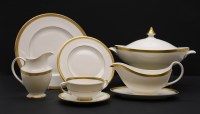 Lot 235 - A comprehensive Royal Doulton five gold pattern H4980 dinner service