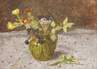 Lot 115 - Carolyn Sergeant (1937-2018)
PRIMROSE AND VIOLA;
GERANIUM 
Two